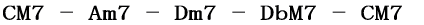 CM7 - Am7 - Dm7 - DbM7 - CM7