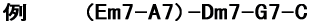 ��@C-( )-Em7-( )-FM7-( )-G7-C 